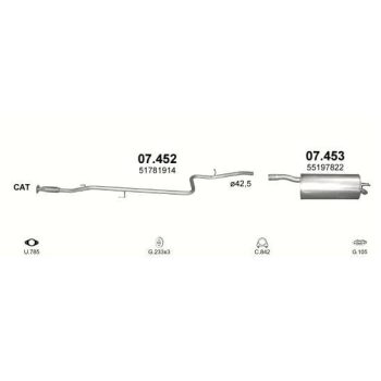 глушитель на FIAT DOBLO (II), 09 -14