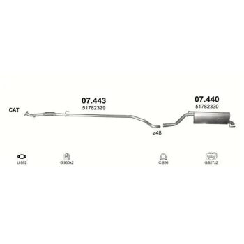 глушитель на FIAT PUNTO GRANDE, 05-12