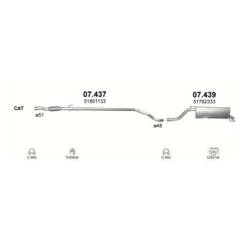 глушитель на FIAT GRANDE PUNTO, 05 -