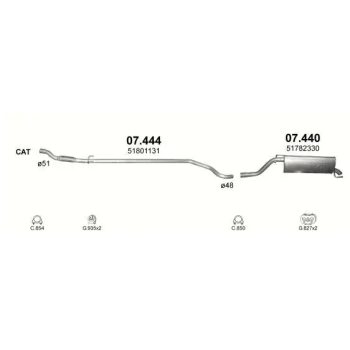 глушитель на FIAT GRANDE PUNTO, 05 -