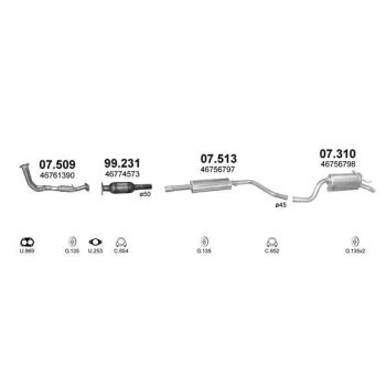 глушитель на FIAT IDEA, 04 - 16