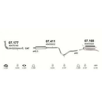 глушитель на FIAT PALIO (I), 96 - 00