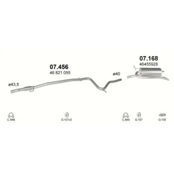 ГЛУШИТЕЛЬ FIAT PALIO (I), 00 - 04