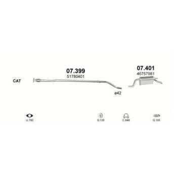 глушитель на FIAT PUNTO (III), 05 - 12