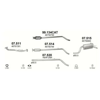 глушитель на FIAT PUNTO (II), 03 - 05