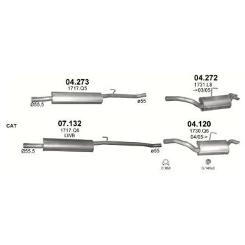 глушитель на FIAT SCUDO (I), 95 - 07