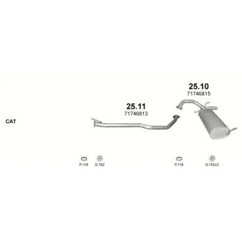 глушитель на FIAT SEDICI (I), 05 - 09