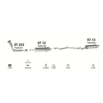 глушитель на FIAT TIPO (160), 88 - 95