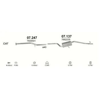 глушитель на FIAT UNO (II), 89 - 95