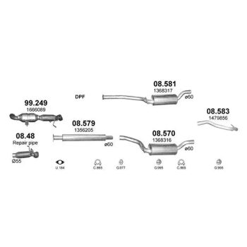глушитель на FORD C-MAX (I), 03 - 10