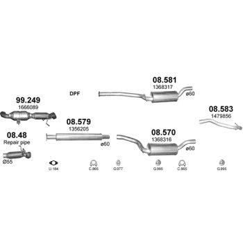 глушитель на FORD FOCUS C-MAX