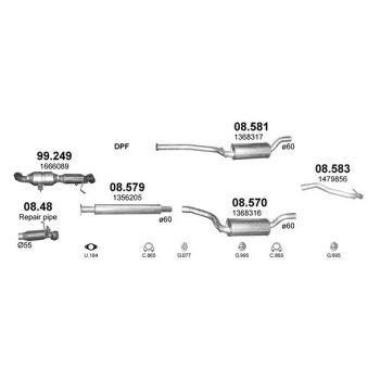 глушитель на FORD C-MAX (I), 03 - 10