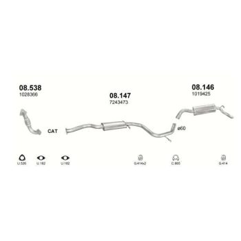 глушитель на FORD ESCORT (V), 90 - 95