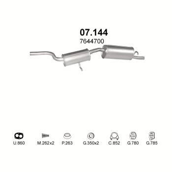 глушитель на Ford Escort 1.6-1.6i/GT 16V ZH Man 95-01