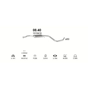 глушитель на Ford Escort 1.6-1.6i EFI 90-95