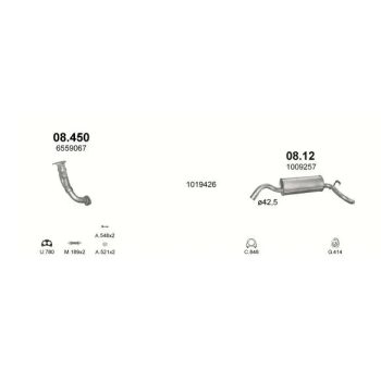 глушитель на FORD ESCORT (V), 90 - 95