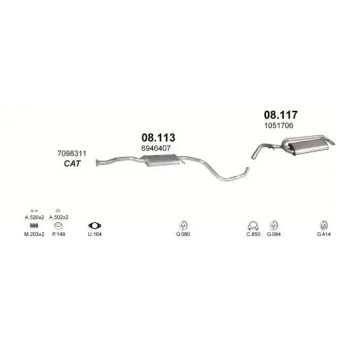 глушитель на FORD ESCORT (V), 90 - 95
