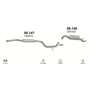 глушитель на FORD ESCORT (V), 90 - 95