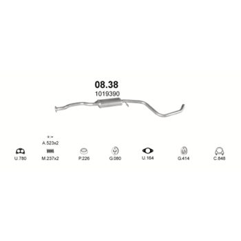 глушитель на Ford Escort 1.3-1.3i, 1.3i CFI 91-01