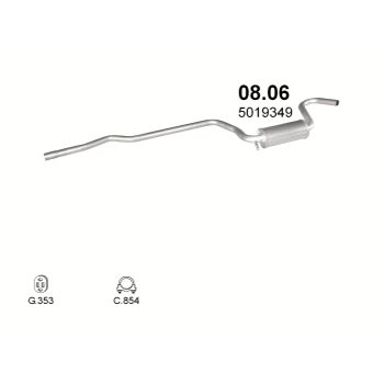 глушитель на Ford Escort 1.4, 1.6-85-90