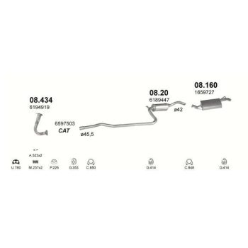 глушитель на FORD FIESTA (III), 89 - 95