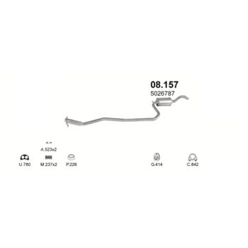 глушитель на Ford Fiesta 1.0, 1.1-89-92