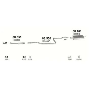 глушитель на FORD FIESTA (IV), 99 - 02