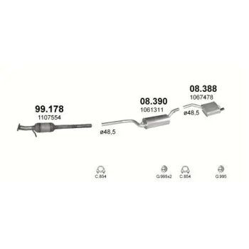 глушитель на FORD FOCUS (I), 98 - 04