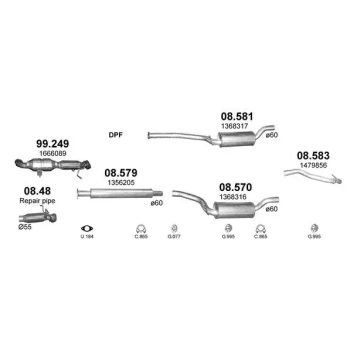 глушитель на FORD FOCUS (II), 04 - 11