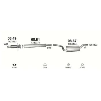 глушитель на FORD FOCUS (II), 04 - 11