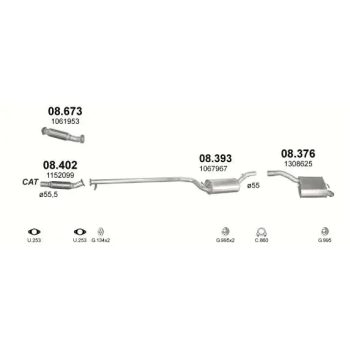 глушитель на FORD FOCUS (I), 98 - 04