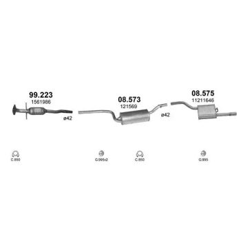 глушитель на FORD FOCUS (I), 98 - 04