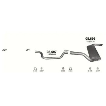 глушитель на FORD FOCUS (III), 14-18