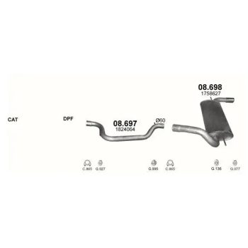 глушитель на FORD FOCUS (III), 14-18