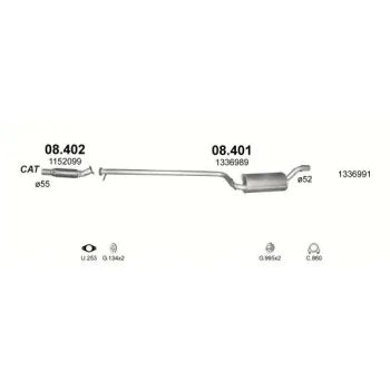 глушитель на FORD FOCUS (I), 98 - 04