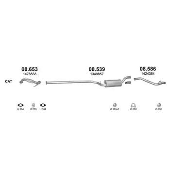 глушитель на FORD FOCUS (II), 04 - 11