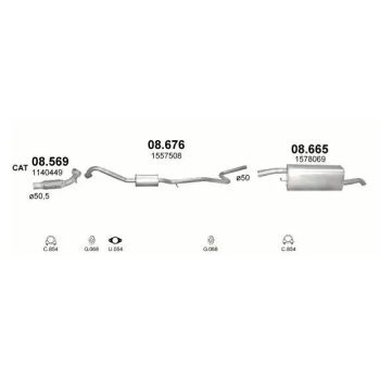 глушитель на FORD FUSION (I), 03 - 12