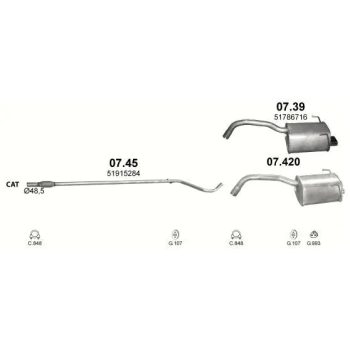 глушитель на FORD KA (II), 08 - 16