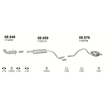 глушитель на FORD MONDEO (III), 00 - 06