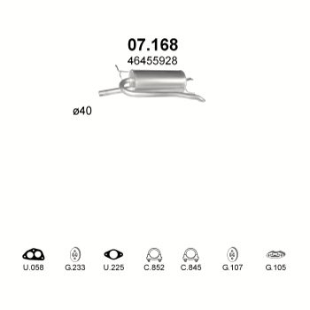 глушитель на Ford Mondeo 1.6, 1.8-1.6i 16V, 1.8i 16V 93-96 