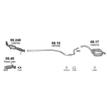 глушитель на FORD MONDEO (IV), 07 - 15