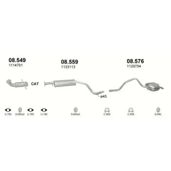 глушитель на FORD MONDEO (III), 00 - 06