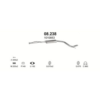 глушитель на Ford Mondeo 1.8 D-1.8 Turbo Diesel 93-96