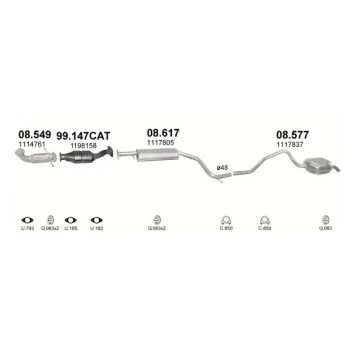 глушитель на FORD MONDEO (III), 00 - 06