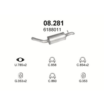 глушитель на Ford Scorpio 2.9-2.9i 6 CYL 2x4/4x4 86-92