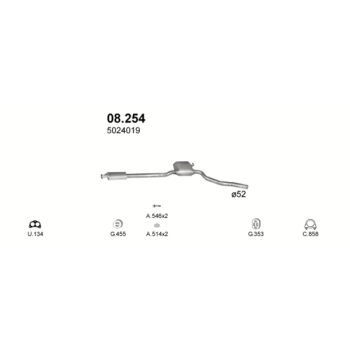 глушитель на Ford Scorpio 2.0-2.0i OHC 85-89 