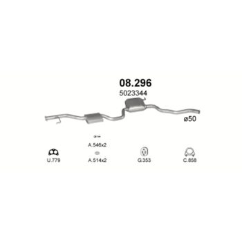 ГЛУШИТЕЛЬ Ford Sierra 2.0-2.0i OHC 85-89