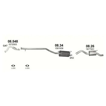 глушитель на FORD TOURNEO CONNECT (I), 02-09