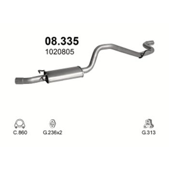 глушитель на Ford Transit Tourneo 2.0-2.0 SWB 2835mm 94-00