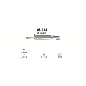 глушитель на Ford Transit 2.5 D-2.5 TD D25T 190EF XLWB, 2.5 TD D25T SWB 2853mm, 2.5 TD D25T LWB 3370mm 91-94